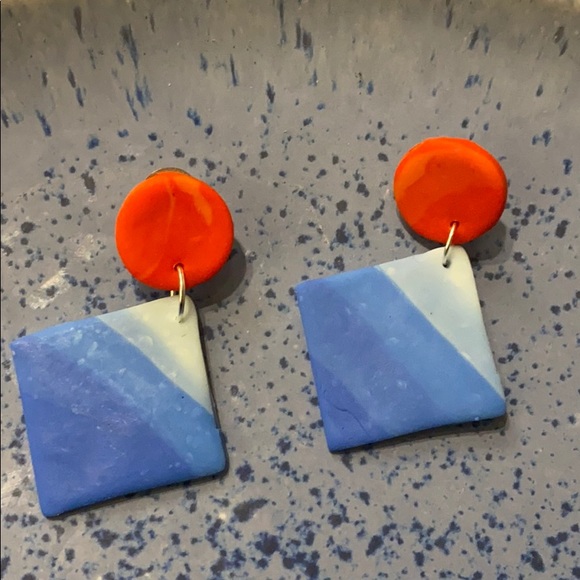 Handmade Clay Earrings - Fire & Ice Series - Picture 12 of 14